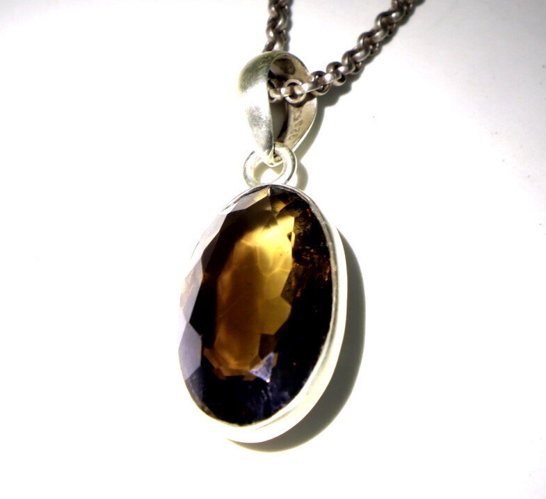 Natural Smoky Quartz Pendant 925 Sterling Silver 42mm 33.5CT Clear – photo 7