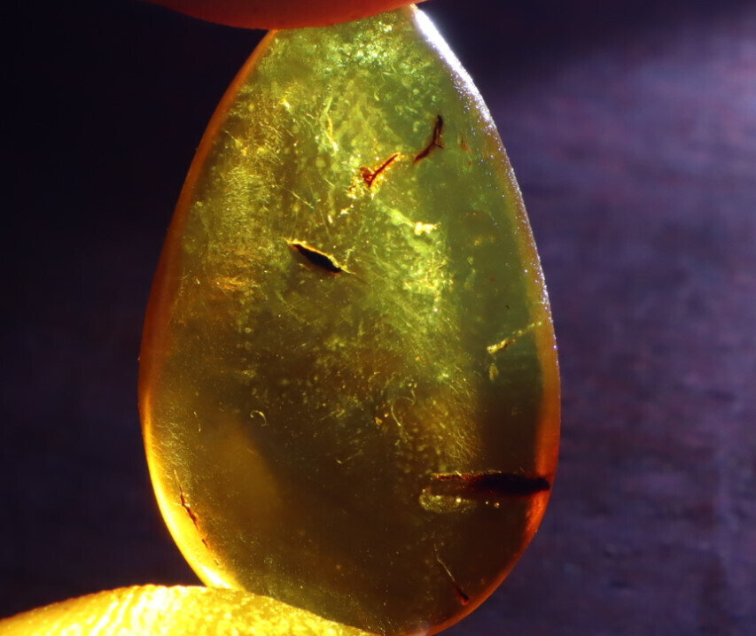 Lovely Natural Dominican Clear Green Orange Amber Polished Stone 25mm – photo 4