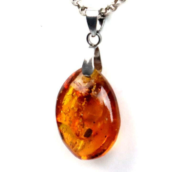 Natural Dominican Yellow Amber Pendant 33mm Clear Orange – photo 5