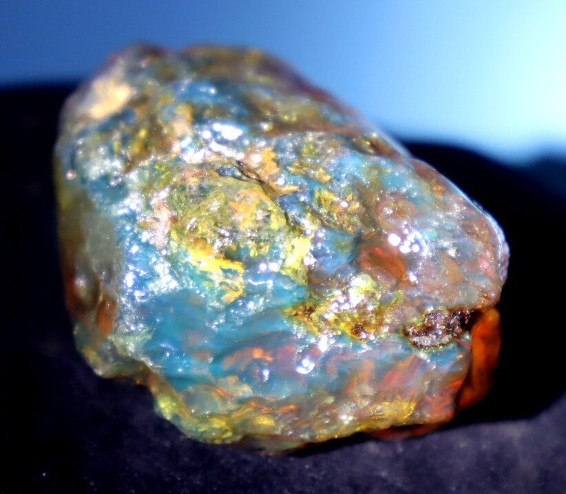 Exquisite Natural Dominican Crystal Clear Orange Blue Amber Rough Specimen 65mm – photo 7