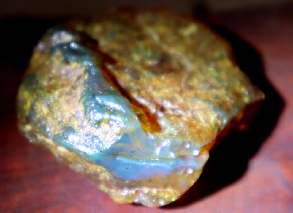 Impressive Natural Crystal Clear Sky Blue Yellow Amber Rough Specimen 54mm 24g – photo 13
