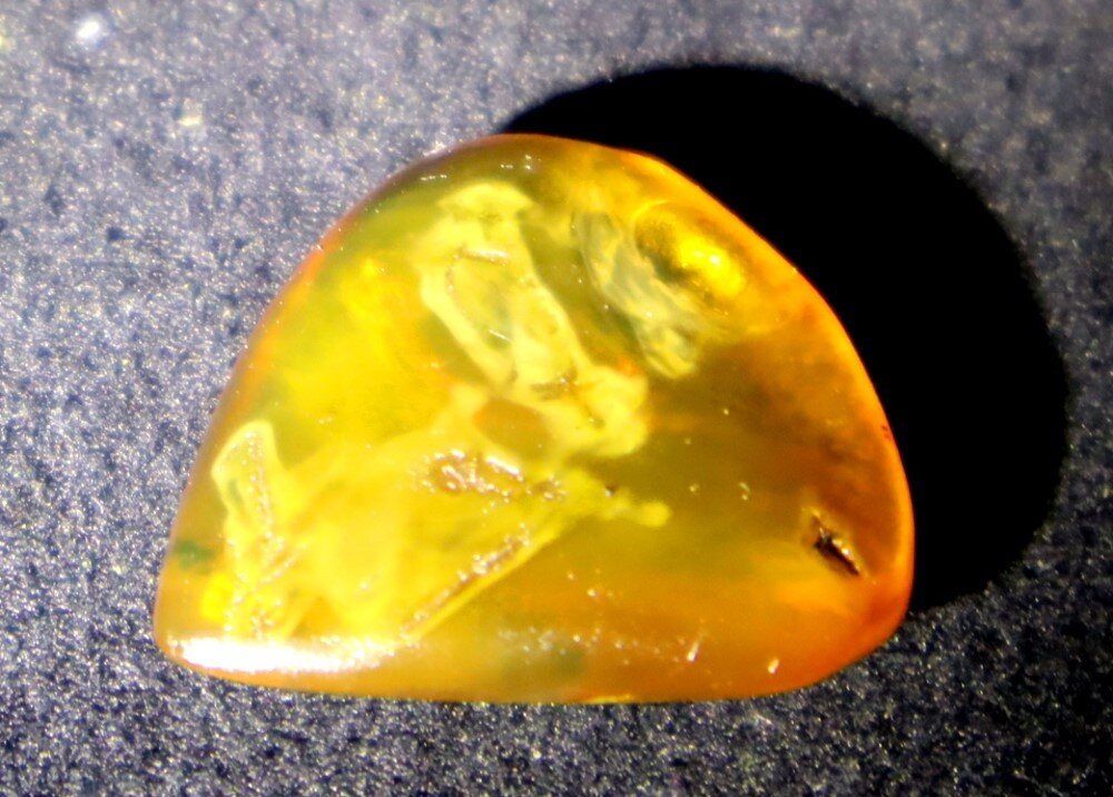 Excellent Natural Dominican Clear Orange Blue Amber Polished Stone 22mm – photo 5
