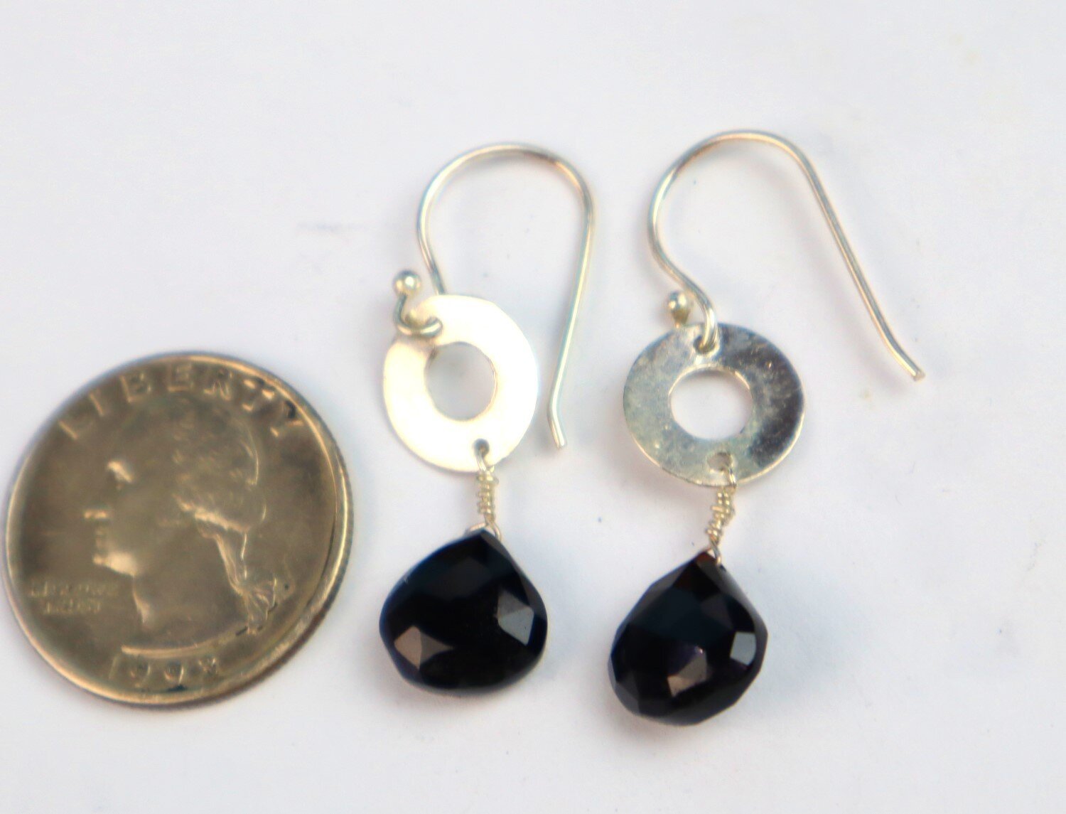 Beautiful Dark Amethyst .925 Sterling Silver Earrings 41.0mm – photo 2