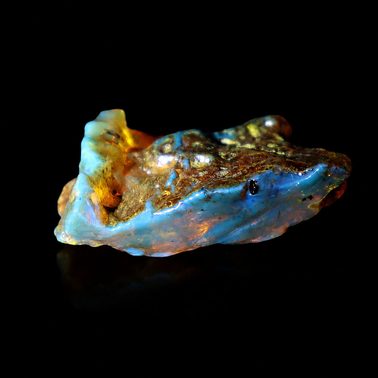 Premium Elegant Sky Blue Amber Rough Specimen Chunk 44mm 9g – photo 12