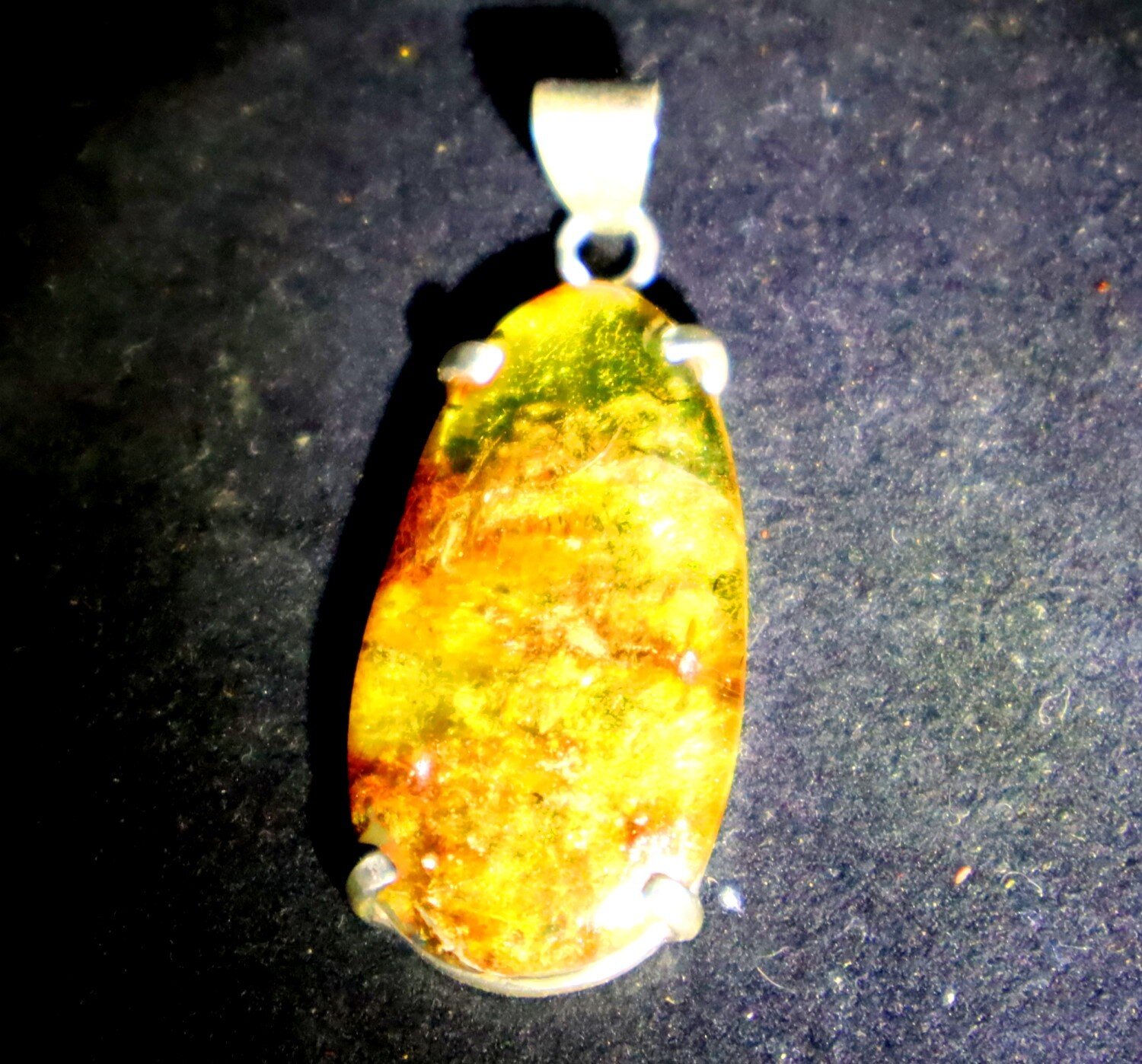 Beautiful Natural Transl. Yellow Green Amber .925 Sterling Silver Pendant 45mm – photo 4