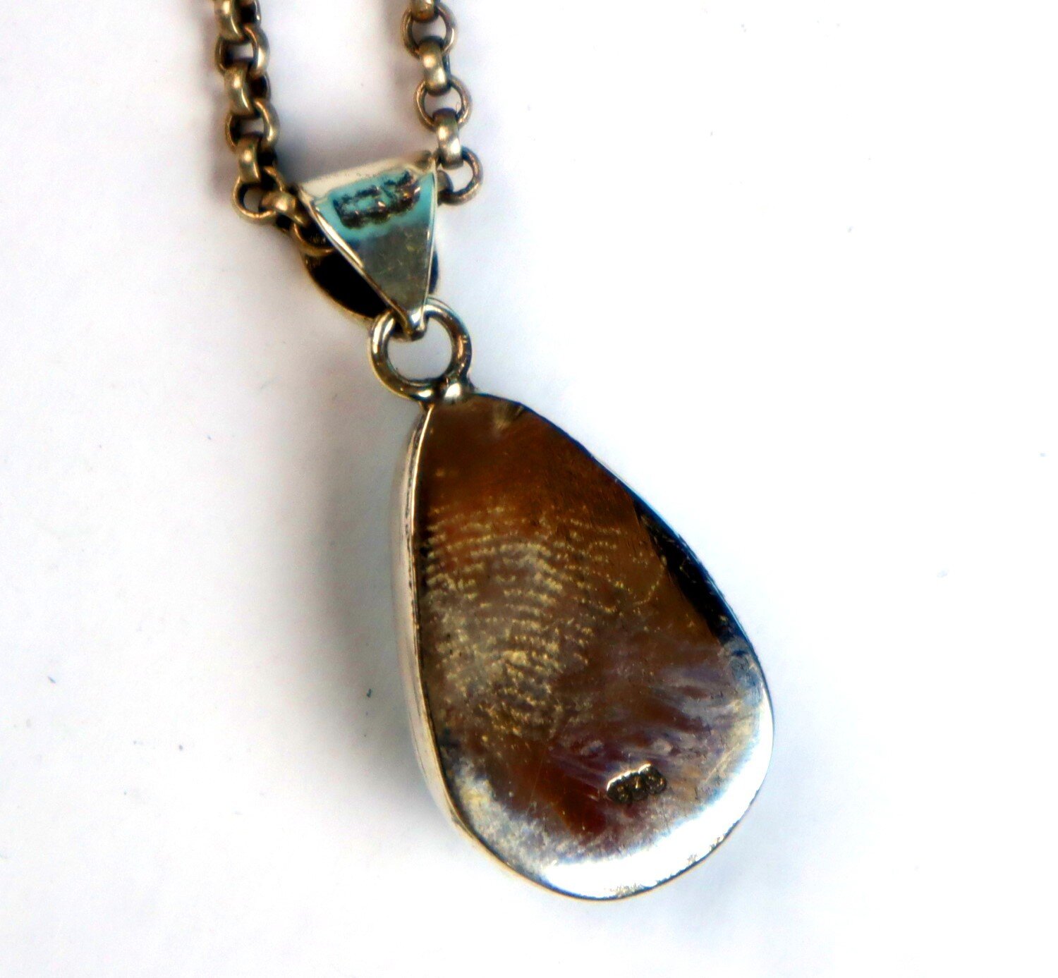 Excellent Natural Sky Blue Larimar .925 Sterling Silver Pendant 34mm – photo 8