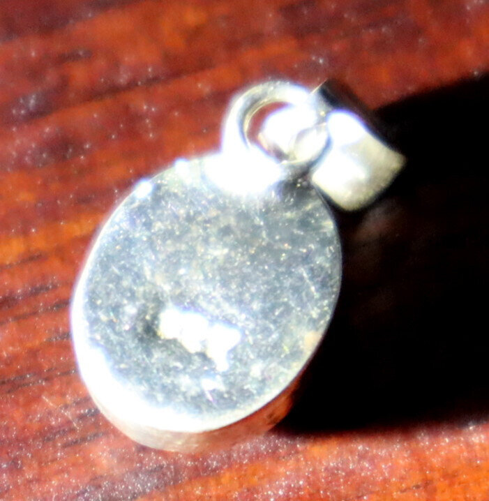Natural Clear Deep Blue Amber .925 Sterling Silver Pendant 24mm – photo 7