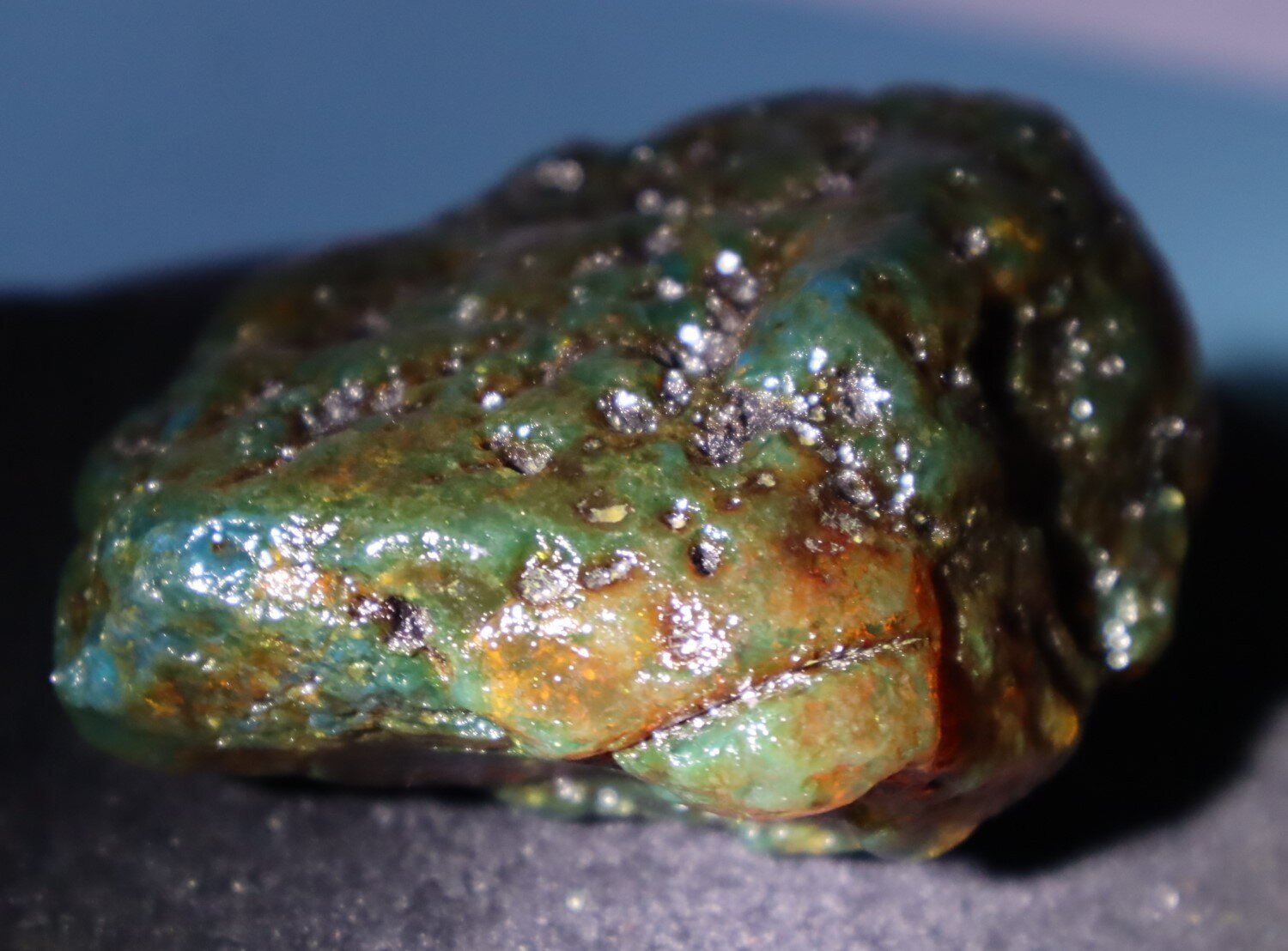 Charming Natural Dominican Translucent Green Blue Amber Rough Specimen 70mm 77g – photo 12