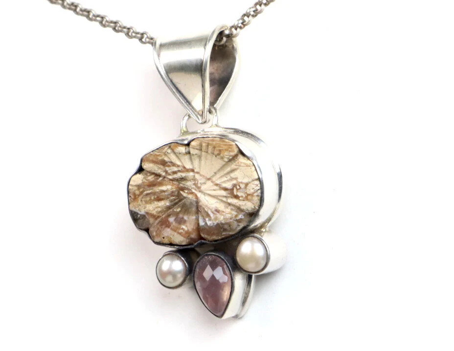 Exquisite Handcarved Natural Smoky Brown Wild Horse Jasper .925 Sterling Silver – photo 5