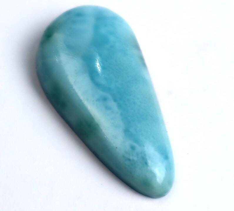 Charming Design Natural Sky Blue Larimar Pendant Cabochon 38mm – photo 6
