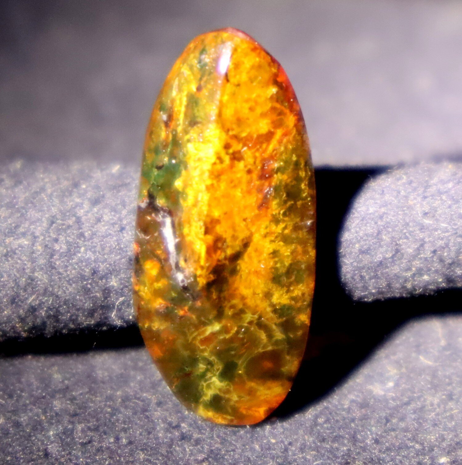 Beautiful Natural Dominican Translucent Light Blue Amber Polished Stone 23mm – photo 2