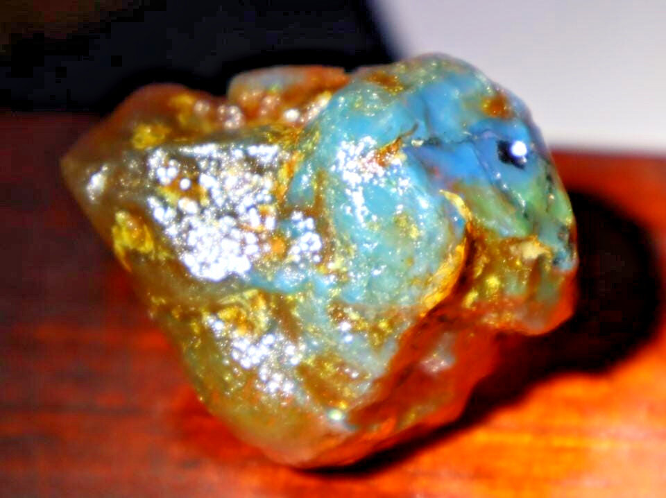 Impressive Natural Dominican Crystal Clear Green Blue Amber Rough Specimen 45mm – photo 3