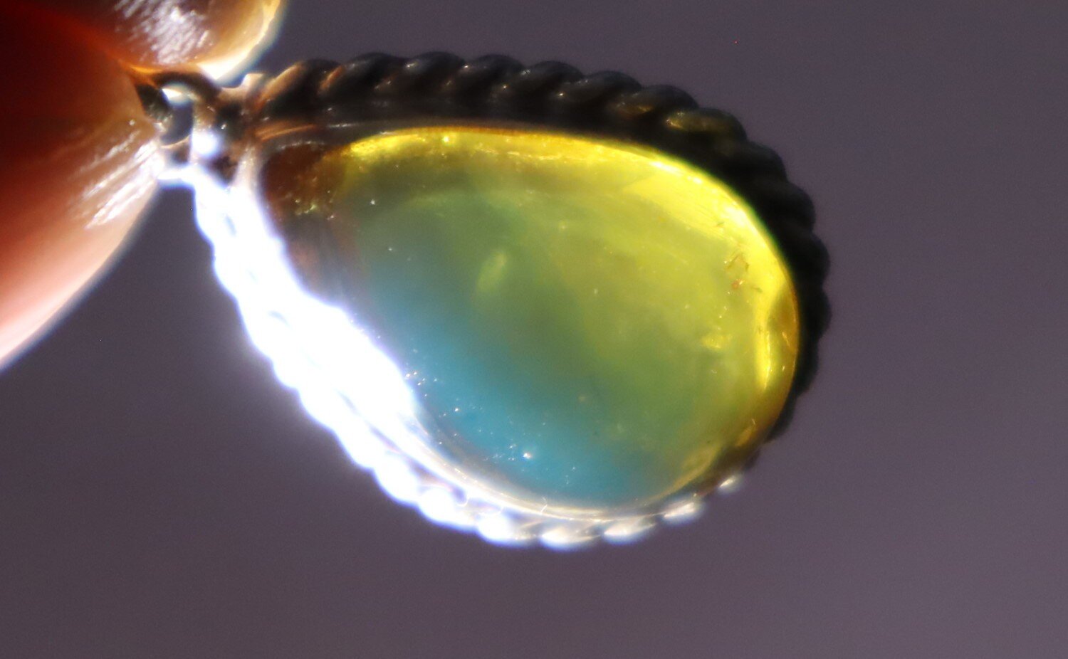 Impressive Natural Clear Ocean Blue Amber .925 Sterling Silver Pendant 37mm – photo 8