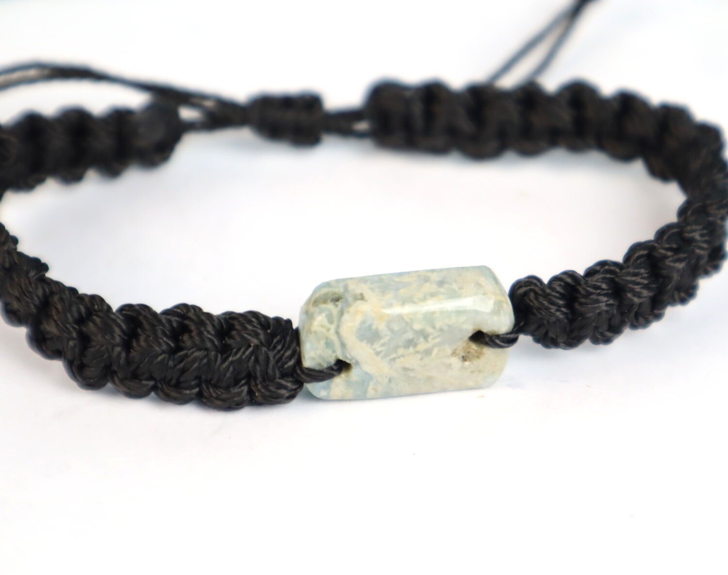 Rarest Natural Pastel Blue Larimar Bracelet Wristband adjustable cord – photo 7