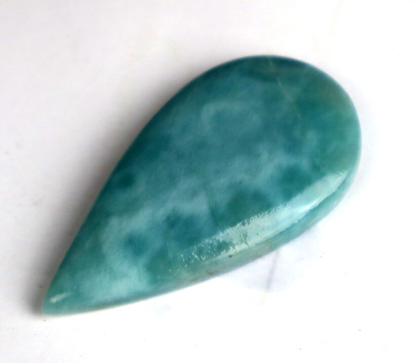 Impressive Natural Dominican Ocean Blue Larimar Polished Stone Cabochon 47mm – photo 5